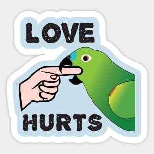 Love Hurts - Blue Front Amazon Parrot Ver.2 Sticker